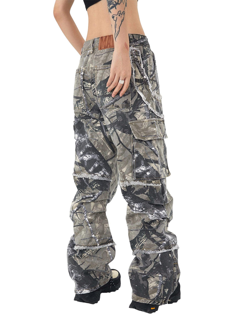 Camouflage Leaf Straight Leg Pants