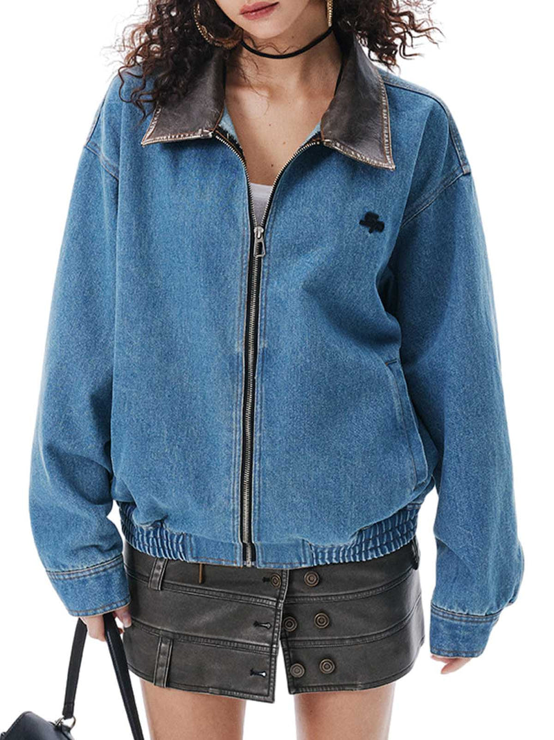 Heavy Washed Denim Work Jacket