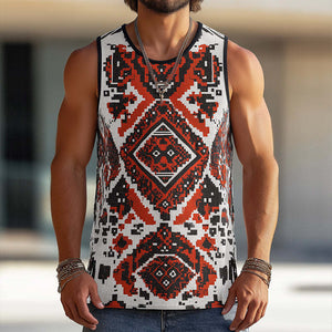 Men's Retro Casual Ethnic Style Printed Round Neck Tank Top