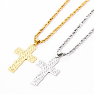 Vintage Casual American Flag Cross Necklace