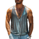 Herren Frühlings- und Sommermode Sexy Tanktop aus Seide und Baumwolle mit tiefem V-Ausschnitt