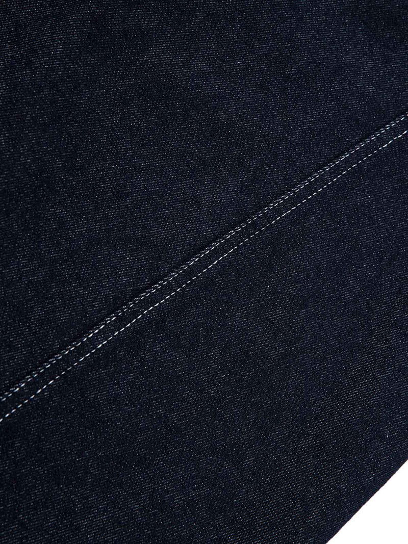 Deconstructed Contrast Stitching Barrel Jeans