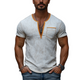 Men's Fashion Slim Casual Deep V-Neck Textured Suede Short Sleeve T-Shirt