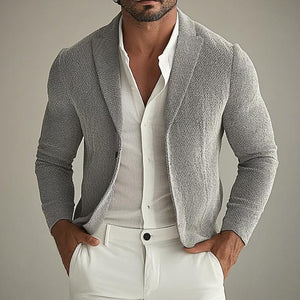 Men's Casual Retro Trend Solid Color Slim Lapel Jacket