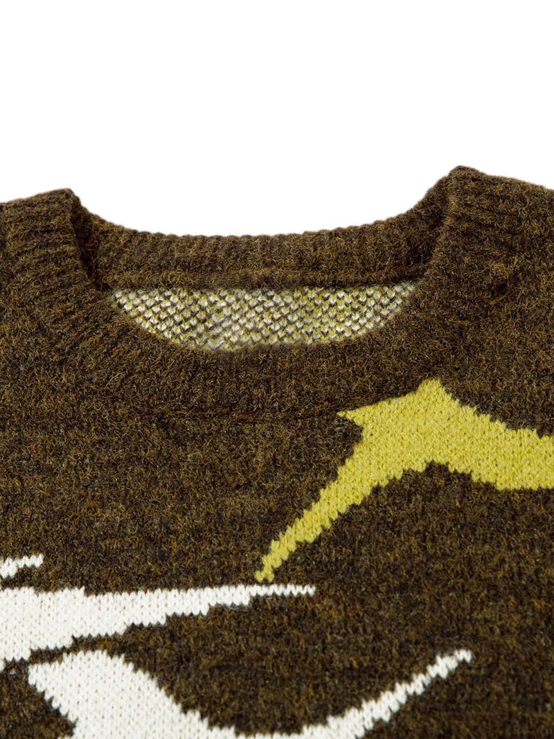 Pullover mit Dornen-Destroyed-Muster