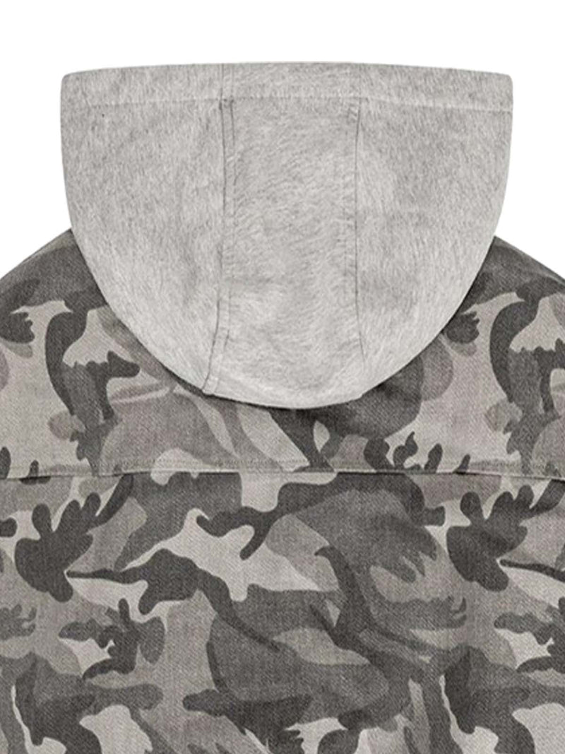 Camouflage Hooded Bomber Jacket