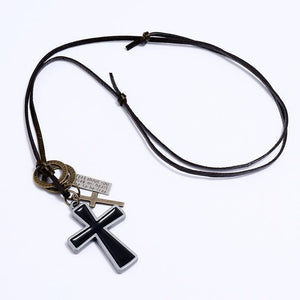 Vintage Casual Letter Cross Necklace