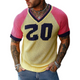 Men's Contrast Letter Jacquard Short Sleeve Knitted T-Shirt