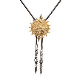 Men's Adjustable Metal Chain Bolo Tie Necklace