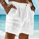 Herren Leinen Einfarbige Sommershorts Strandshorts