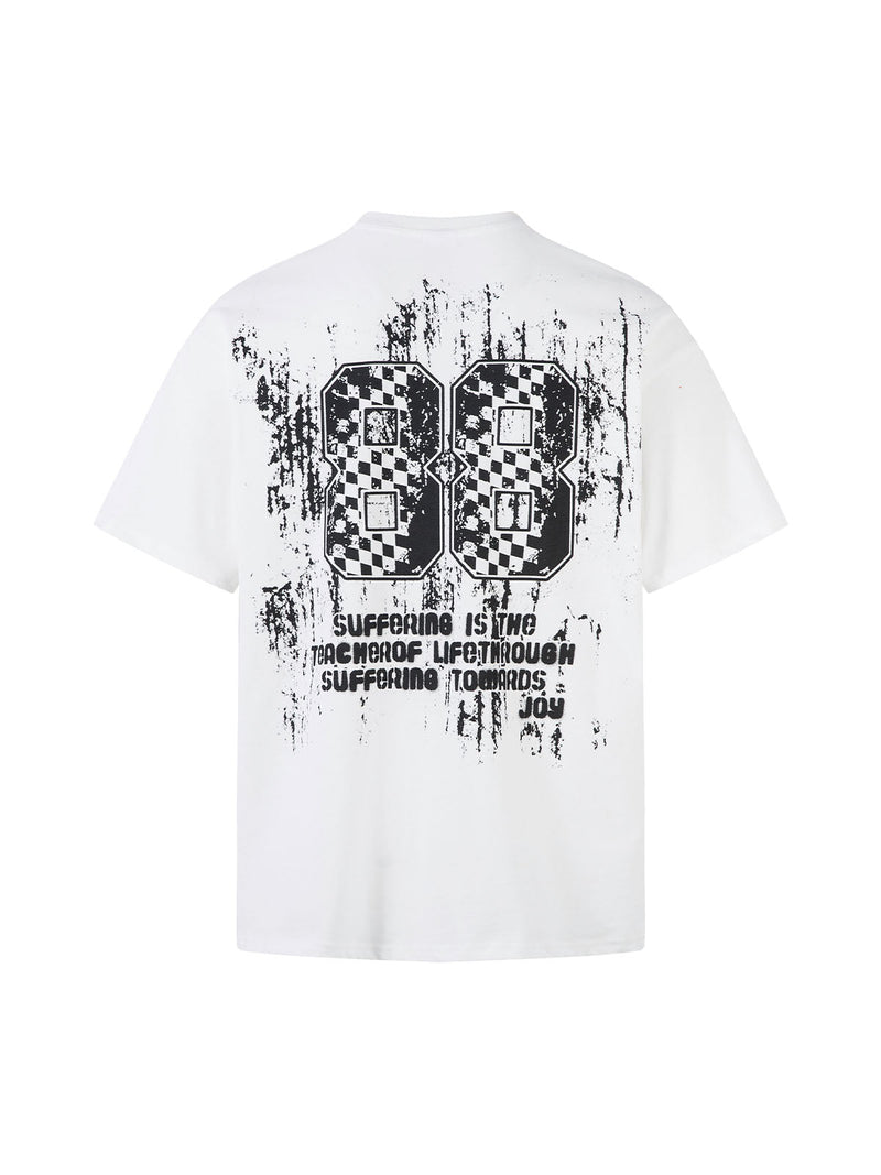 Retro Graffiti Lettering Short Sleeve T-shirt