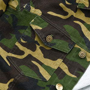 Men's Camouflage Canvas Retro Wear Lapel Jacket