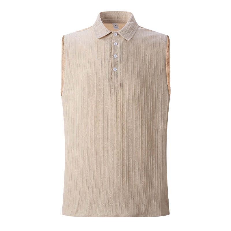 Einfarbige Pullover-Tanktops mit Revers für Herren