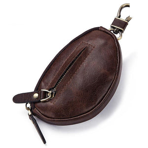 Men's Classic Cowhide Car Key Zipper Wallet