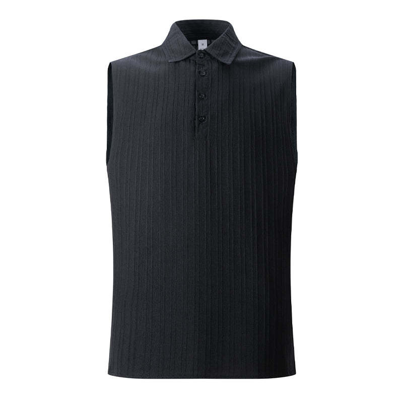 Einfarbige Pullover-Tanktops mit Revers für Herren