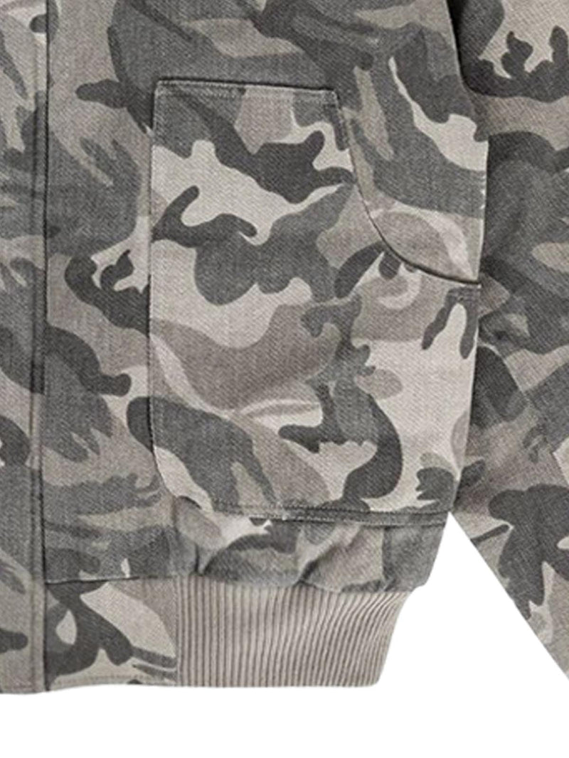 Camouflage Hooded Bomber Jacket