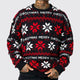 Lässiger Weihnachts-Jacquard-Strickpullover mit Rundhalsausschnitt für Herren