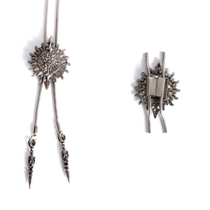 Men's Adjustable Metal Chain Bolo Tie Necklace