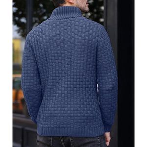 Lässiger Jacquard-Strickpullover mit Revers für Herren
