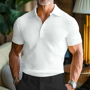 Men's Spring Fashion Classic Waffle Bright Color Golf Polo Shirt