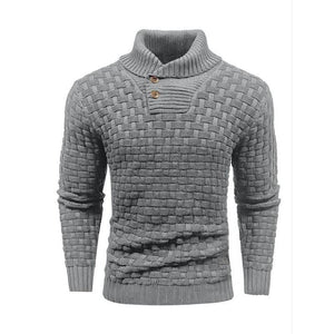 Lässiger Jacquard-Strickpullover mit Revers für Herren