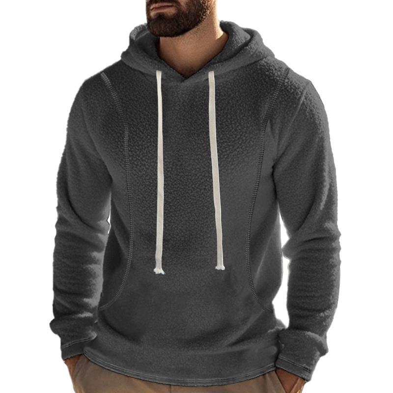 Men's Casual Outdoor Polar Fleece Long Sleeve Pullover Hoodie