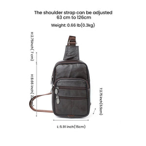 Men's Vintage Casual Leather Zipper Crossbody Messenger Bag