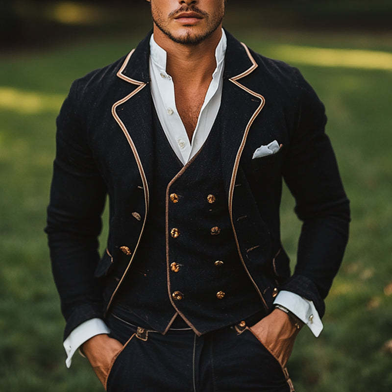 Einreihiger Blazer in Volltonfarbe für Herren 