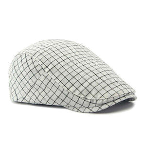 Men's Vintage Plaid Cotton Peaked Cap