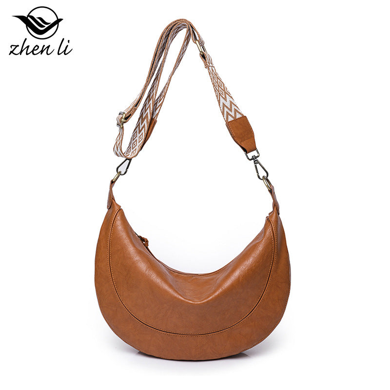 GIRL'S CRESCENT WOMEN'S BAG LIGHT ANCIENT LADIES BAG SHOULDER BAG