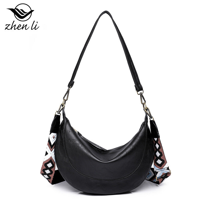 GIRL'S CRESCENT WOMEN'S BAG LIGHT ANCIENT LADIES BAG SHOULDER BAG