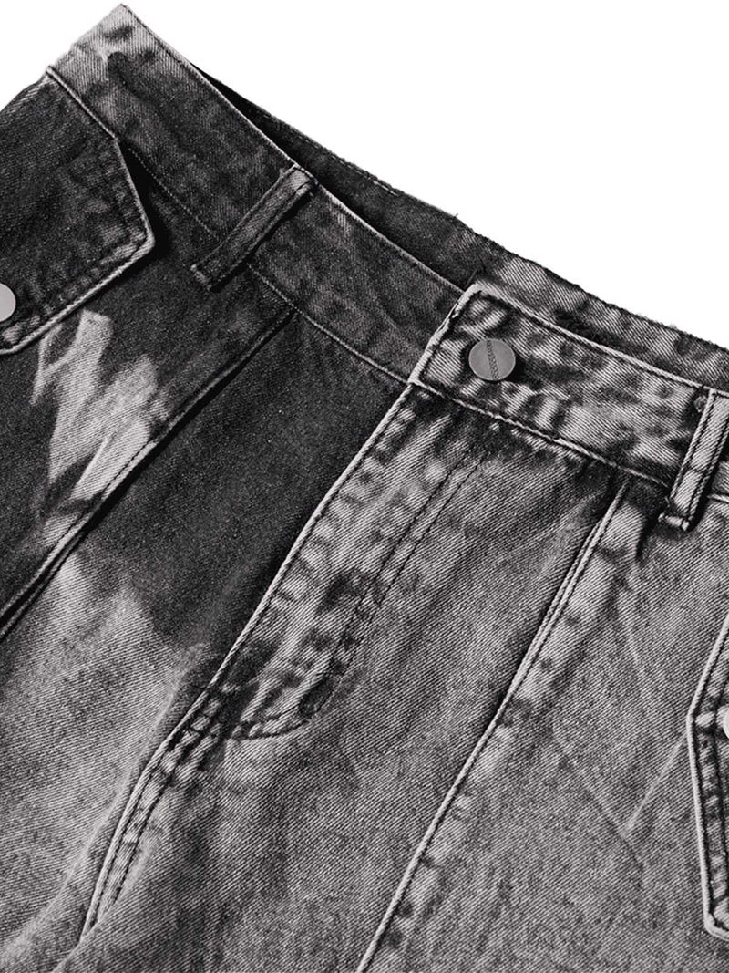 High Street Washed Distressed Work Jeans