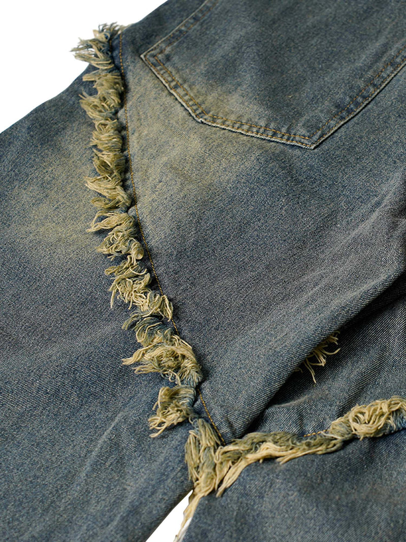 High Street Hip Hop Washed Distressed Jeans