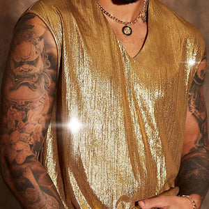 Herren Glitzer Lässiges Einfarbiges Tanktop