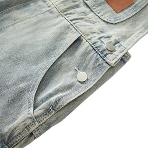 Loose Fit Latzhose mit Stonewashed-Muster – Herren 