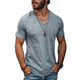 Lässiges Herren-T-Shirt aus Baumwollmischung mit V-Ausschnitt und kurzen Ärmeln