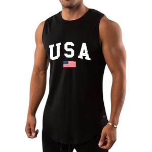FEUCHTIGKEITSABWEISENDES TANKTOP MIT USA-FLAGGE