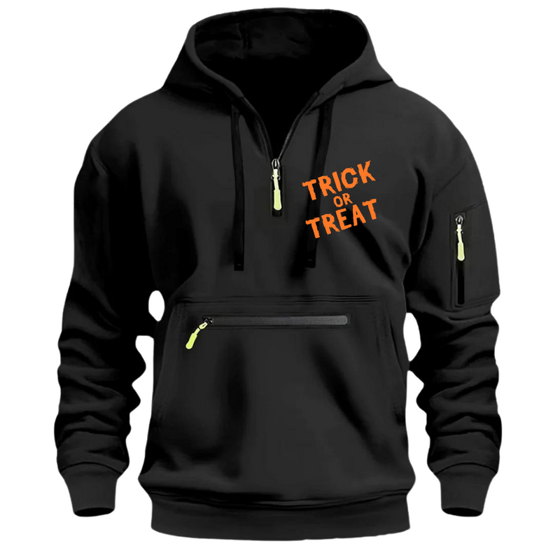 HALLOWEEN  CASUAL SPORTS MULTI ZIPPER ARM POCKET MEN'S SWEATSHIRT HOODIE