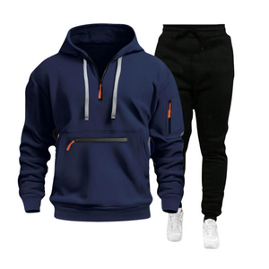 CASUAL SPORTS MEHRERE REISSVERSCHLUSSARMTASCHE HERREN SWEATSHIRT HOODIE OUTFIT