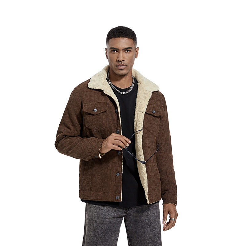 MEN'S CORDUROY AND VELVET JACKET FASHION CASUAL COAT