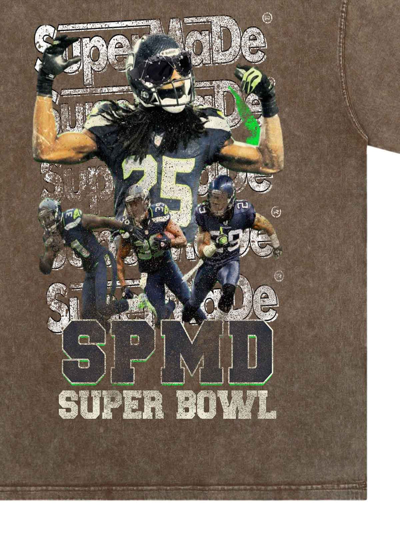 Super Bowl Football Print T-shirt