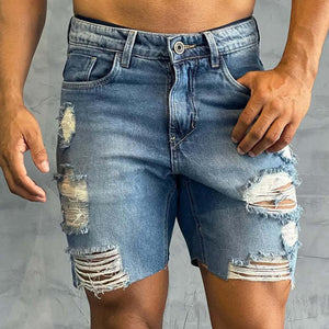 Lässige Retro-Jeansshorts im Used-Look für Herren