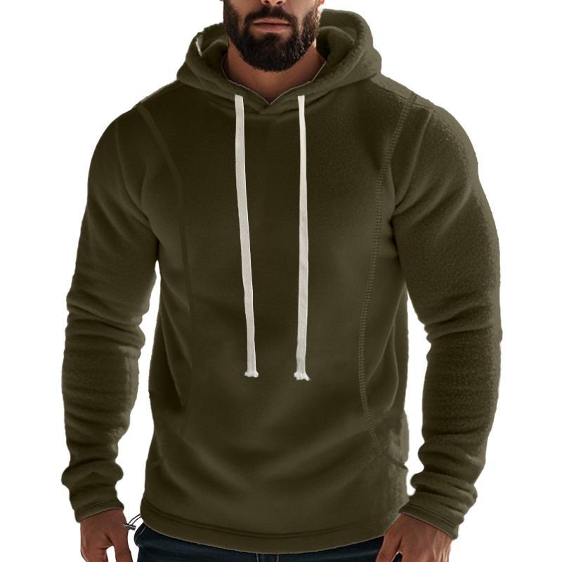 Men's Casual Outdoor Polar Fleece Long Sleeve Pullover Hoodie