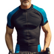 Men's Retro Casual Quick Dry Zipper Collarless Short Sports Short Sleeve T-shirt