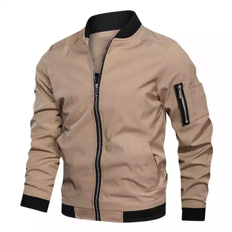 POCKET INSERTION DAY FIT CASUAL ZIPPER MEN'S CASUAL JACKET