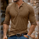 Lässiges Langarm-T-Shirt mit Henley-Kragen und mehreren Knöpfen für Herren
