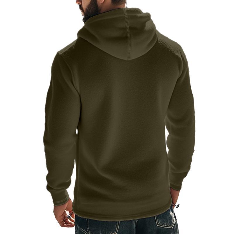 Men's Casual Outdoor Polar Fleece Long Sleeve Pullover Hoodie