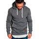 Men's Casual Solid Color Long Sleeve Hooded Sweatshirt 19801946Y