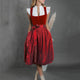 Women's Red Oktoberfest Dirndl Elegant Party Retro Midi Skirt