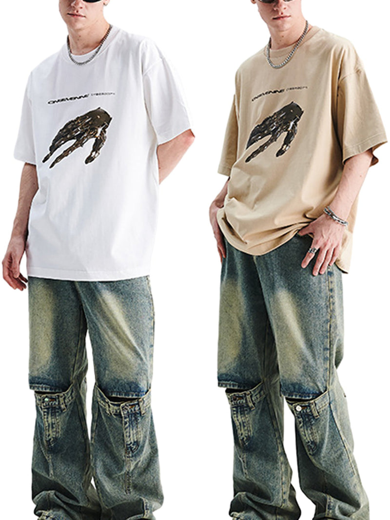 Functional Printed Design Loose Oversize T-shirt